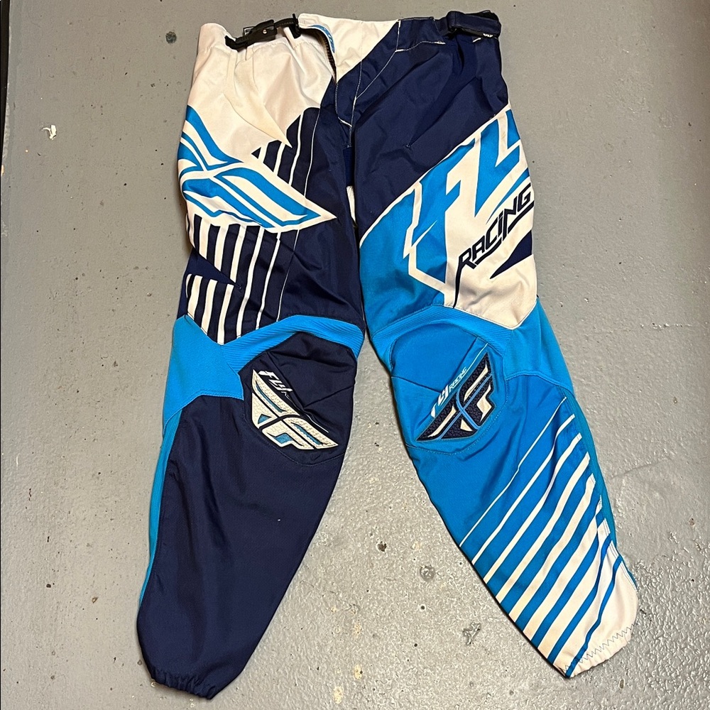 Fly Racing Blue & White Motocross Pants - Picture 2 of 9
